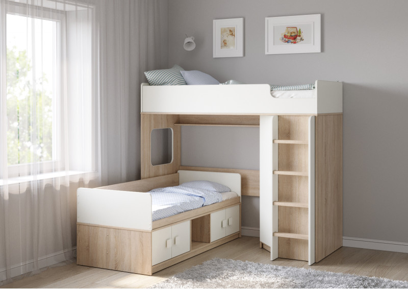 Детская двухъярусная кровать Легенда BE605-201